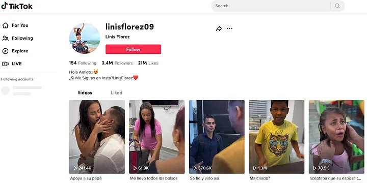 TikTok Profile Page with JavaScript Disabled