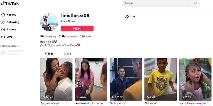 TikTok Profile Page with JavaScript Disabled